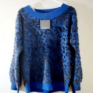 New Marc New York Cheetah Print Soft Cozy Sweater